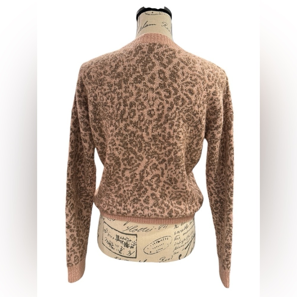 Madewell Merino Wool Sweater Leopard Print Crew Neck Pullover Womens XS - Picture 5 of 11